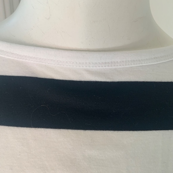 Black and White Striped Long Sleeve T Shirt - Picture 2 of 4